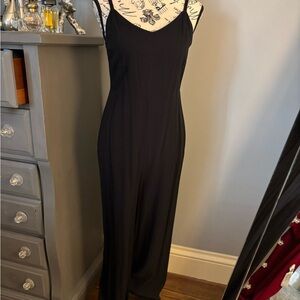 Pink Rose Black Jumpsuit